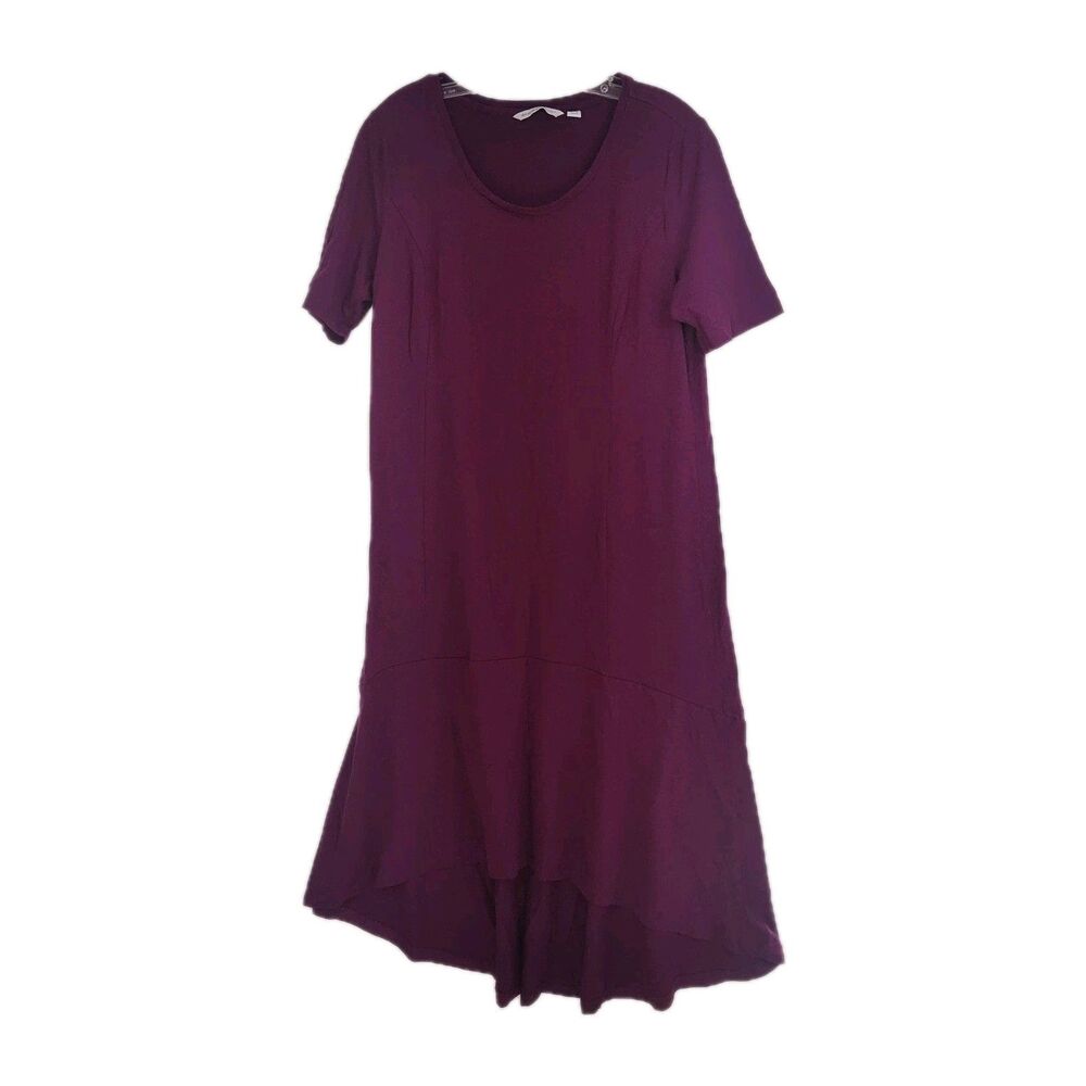 Isaac‎ Mizrahi Live! T-Shirt Dress Women's MP (Medium Petite) Purple V-Neck
